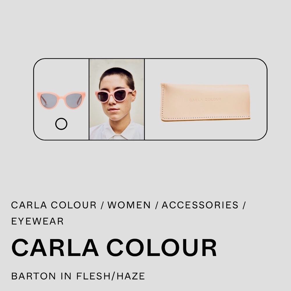 Euc Unisex Carla Colour Barton Sunglasses In Flesh/Haze By Carla Colour. View 2